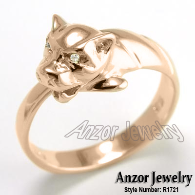 14k Gold Cat Head Ring R1721