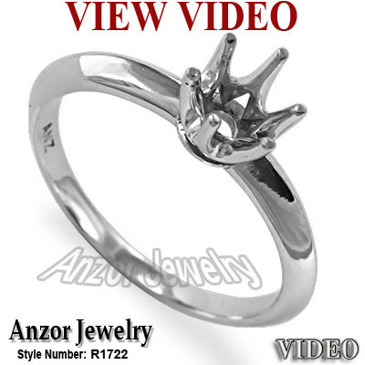 Knife Edge Engagement Setting Ring in Silver R1722 Knife Edge Engagement Setting Ring in Silver R1722