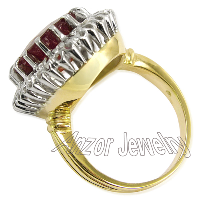 Russian Style Ruby Diamond Ring 18K 750 R1727 Russian Style Ruby Diamond Ring 18K 750 R1727