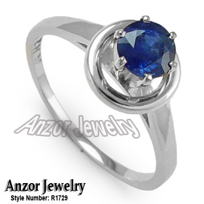 14k White Gold Sapphire  Ring R1729