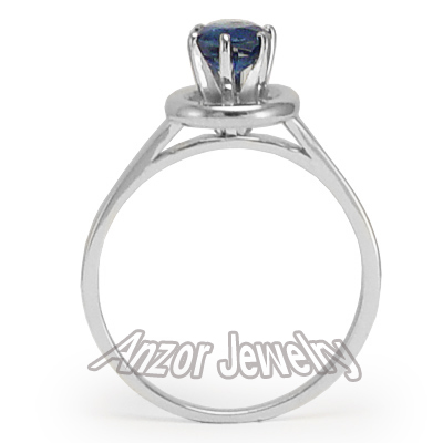 14k White Gold Sapphire  Ring R1729