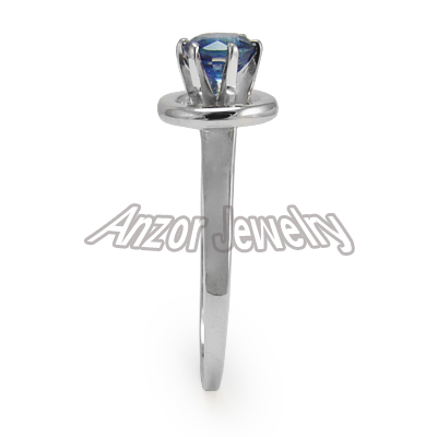 14k White Gold Sapphire  Ring R1729