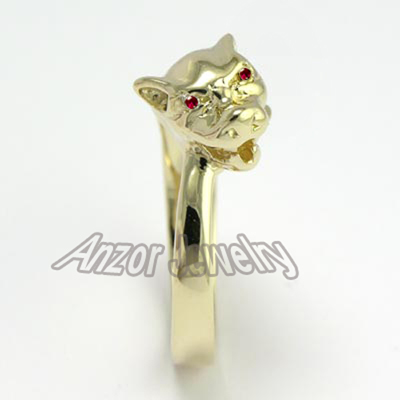 14k Gold Cat Head Ring R1733 14k Gold Cat Head Ring R1733