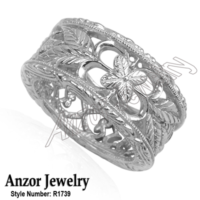 14k Solid Gold Filigree lady's Ring #R1739