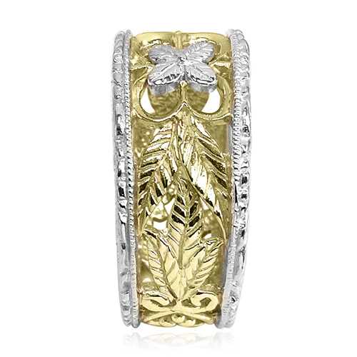 14k Two-Tone Gold Filigree Ring R1745