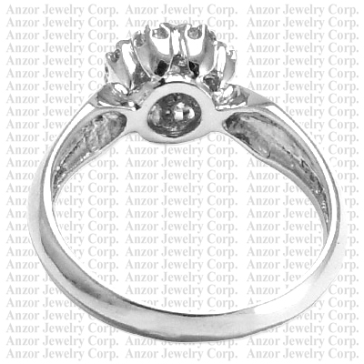 Russian Style 14k White Gold Diamond Ring R1748