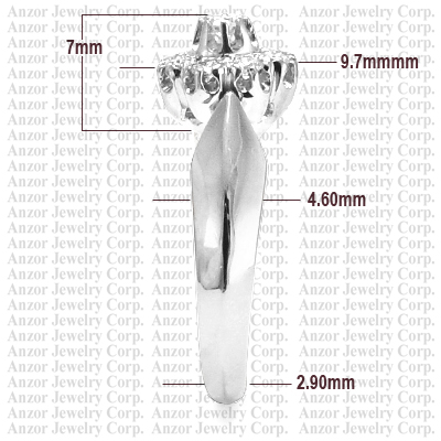 Russian Style 14k White Gold Diamond Ring R1748