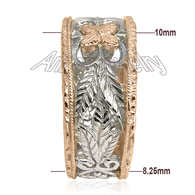 18k Two-Tone Gold Filigree Ring R1737