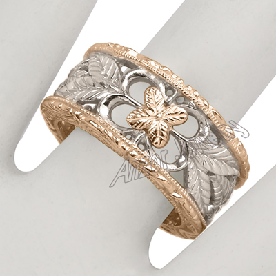 18k Two-Tone Gold Filigree Ring R1737