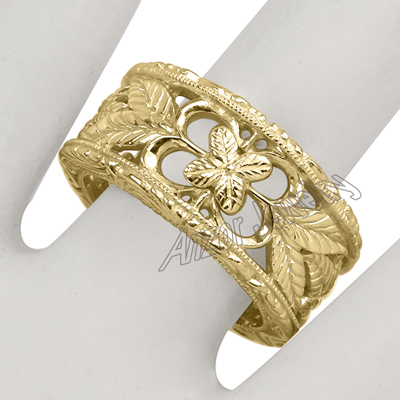 14k Solid Gold Filigree Ring R1738