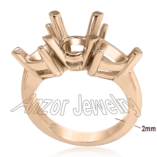14k Rose Gold Ring Setting R1744 14k Rose Gold Ring Setting R1744