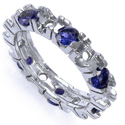 Platinum Blue Ceylon Sapphire Wedding band Setting R1757 Platinum Blue Ceylon Sapphire Wedding band Setting R1757