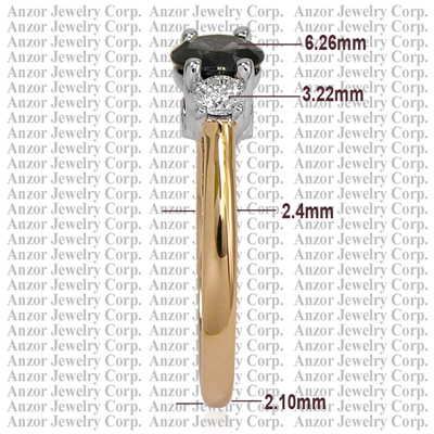 14k White Gold Sapphire Diamond Three Stone Ring R1751