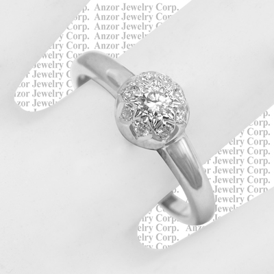 Russian Jewelry in 14k Gold Diamond Ring R1754