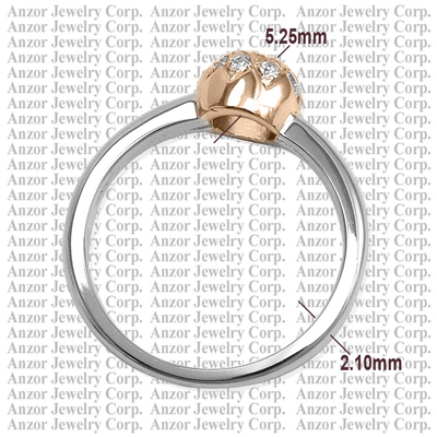 Russian Jewelry in 14k Gold Diamond Ring 585 R1755