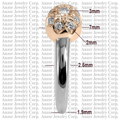 Russian Jewelry in 14k Gold Diamond Ring 585 R1755