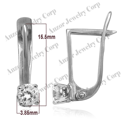 Russian Style Diamond  Earrings in 14k Gold E1158