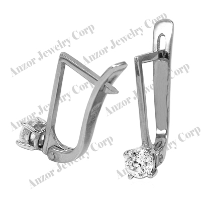 Russian Style Diamond  Earrings in 14k Gold E1158