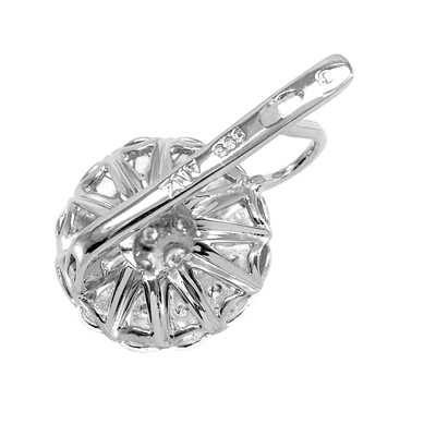 14k White Gold Diamond Earrings Russian Jewelry E1173