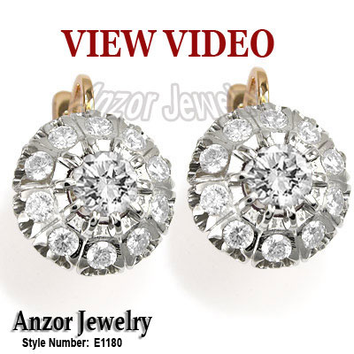 Russian Style Diamond Earrings 585 E1180
