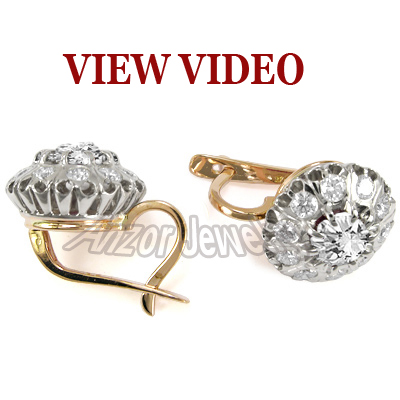 Russian Style Diamond Earrings 585 E1180