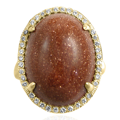 14k Gold Pave Setting Diamond Gold Stone Ring R1877