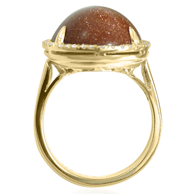 14k Gold Pave Setting Diamond Gold Stone Ring R1877