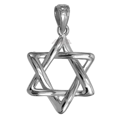14k White Gold Jewish Star of David Pendant 14k #P908