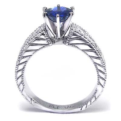 1.45ct Ceylon Sapphire Diamond Ring in Platinum R1780