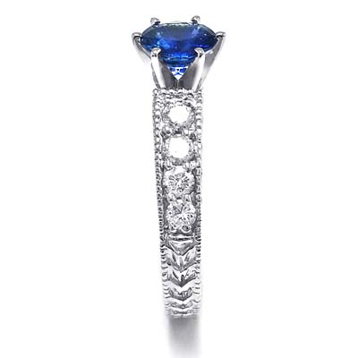 1.45ct Ceylon Sapphire Diamond Ring in Platinum R1780