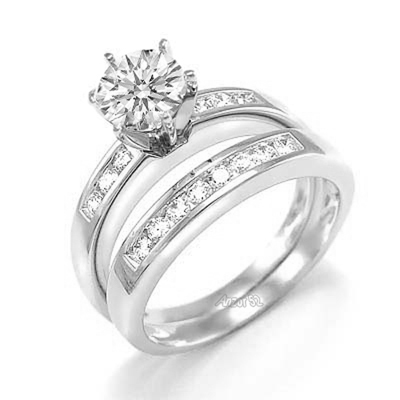 Platinum Diamond Engagement Bridal Set #R1785