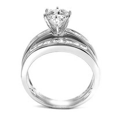 Platinum Diamond Engagement Bridal Set #R1785