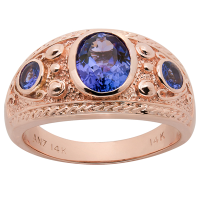 Men's Genuine Tanzanite Ring 14k R1795 Men's Genuine Tanzanite Ring 14k R1795