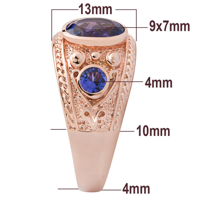 Men's Genuine Tanzanite Ring 14k R1795 Men's Genuine Tanzanite Ring 14k R1795