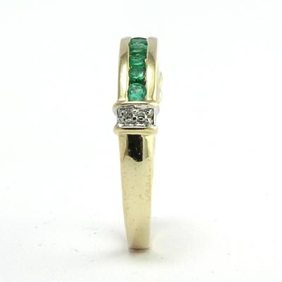 14k Gold Emerald Diamond Ring R1814
