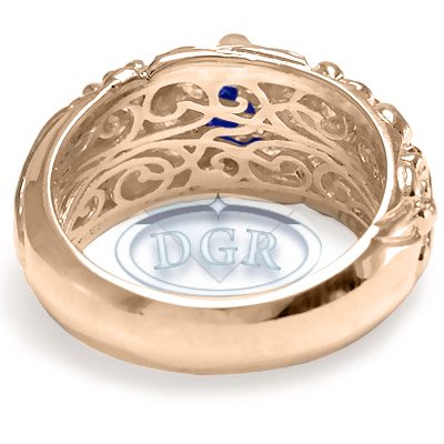 Men's 18k Pink Gold Sapphire Ring R1813 Men's 18k Pink Gold Sapphire Ring R1813