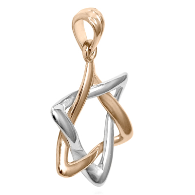 14k Rose and White Gold Jewish Star Pendant P912 14k Rose and White Gold Jewish Star Pendant P912