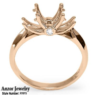 Knife Edge Diamond Engagement Setting Ring 18k R1815 Knife Edge Diamond Engagement Setting Ring 18k R1815