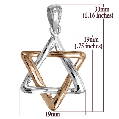 14k Rose and White Gold Star of David Pendant P914