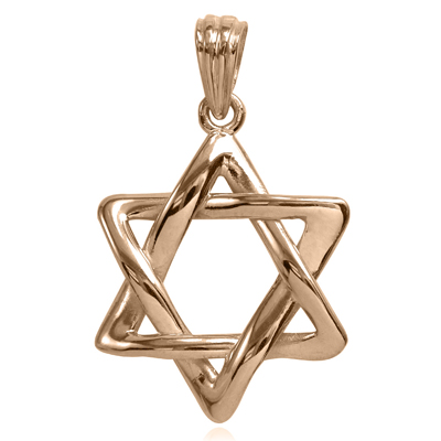 14k Rose Gold Jewish Star of David 
