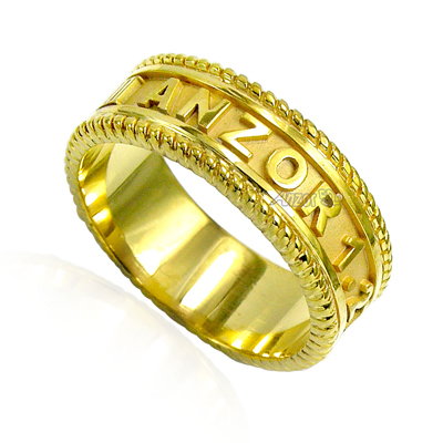 Men's 14k Gold Roman Design Numeros Ring R1770