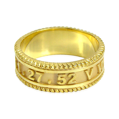 Men's 14k Gold Roman Design Numeros Ring R1770
