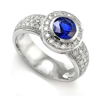 14k White Gold Sapphire and Diamond Engagement Ring #R1776 14k White Gold Sapphire and Diamond Engagement Ring #R1776