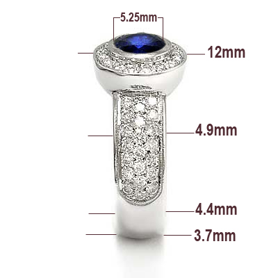 14k White Gold Sapphire and Diamond Engagement Ring #R1776 14k White Gold Sapphire and Diamond Engagement Ring #R1776