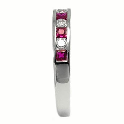 14k White Gold Diamond Ruby Ring R1781
