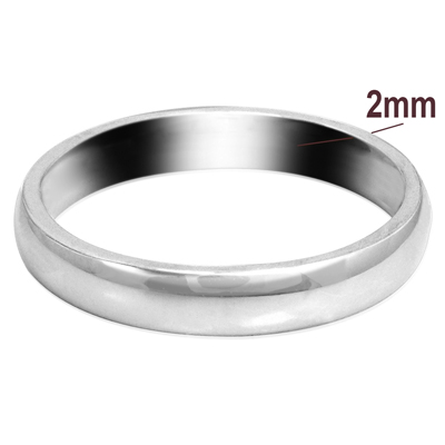 Men's 14k White Gold Plain Wedding Band R1796