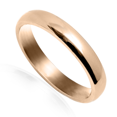 Men's 14k Rose Gold Plain Wedding Band R1797