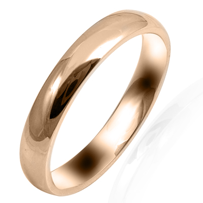 Men's 14k Rose Gold Plain Wedding Band R1797