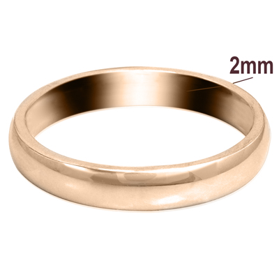 Men's 14k Rose Gold Plain Wedding Band R1797