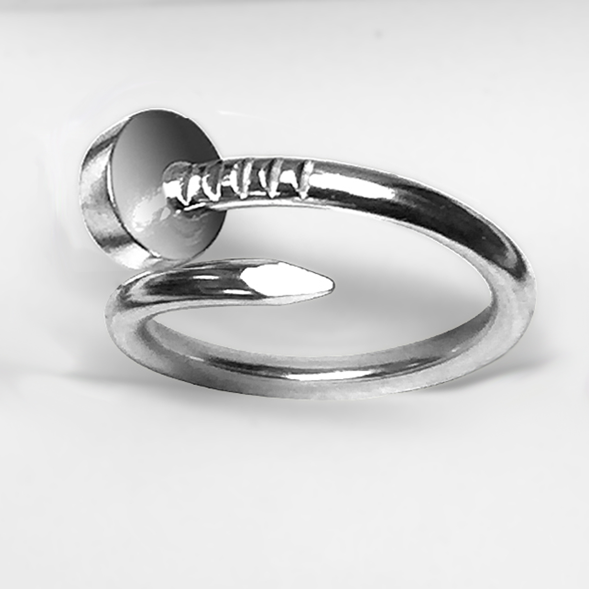 Platinum Swirl Nail Ring R1981 Platinum Swirl Nail Ring R1981